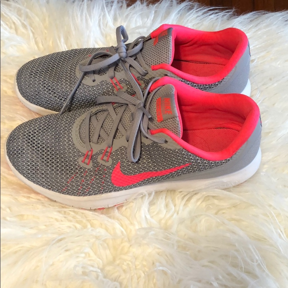 NIKE grey and pink athletic shoes